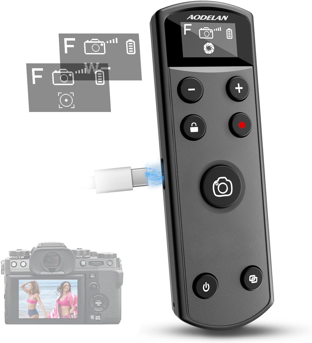 Zwarte USB-C oplaadbare afstan - Fujifilm Camera X-T5 recensie en prijs