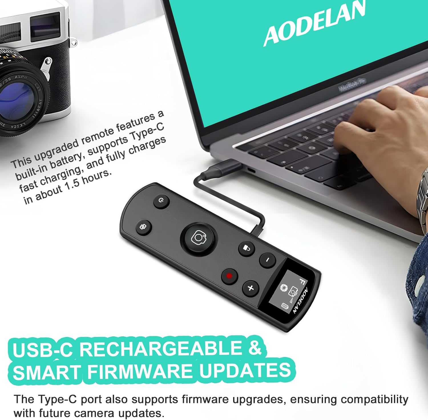 Zwarte USB-C oplaadbare afstan - Fujifilm Camera X-T5 recensie en prijs